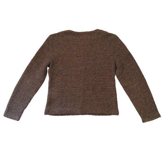 Ann Taylor Sz M Brown Textured Knit Shacket Sweater Jacket Vintage Late 90s-2000 - Picture 8 of 10